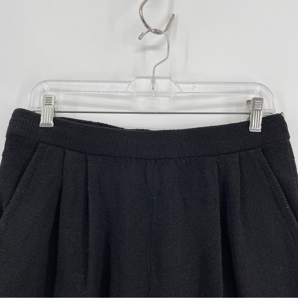 VTG Don Sayres Knit High Rise Shorts‎ 10 Black Wool Blend Pull On Pleated Waist - Picture 2 of 10